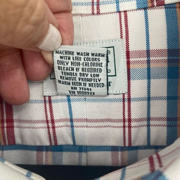 LL Bean Mens Plaid Button Down Shirt Size 17-34 - Picture 4 of 8